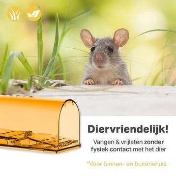 2-Pack Diervriendelijke muizenval voor binnen & buiten