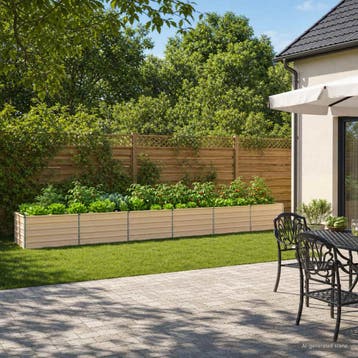 vidaXL Verhoogd Tuinbed Ivoor 600 x 80 x 55 cm koudgewalst, Verzenden, Nieuw, Metaal, 60 tot 100 cm