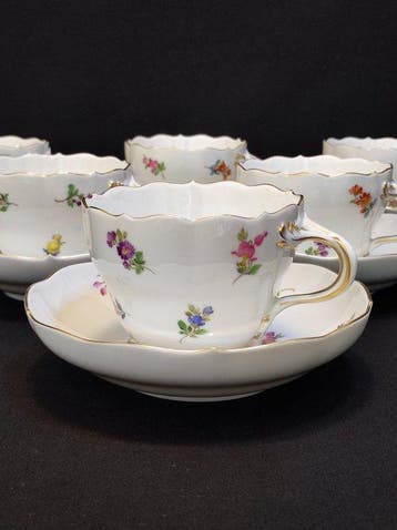 Meissen - Koffieservies voor 6 (12) - Streublümchen mit