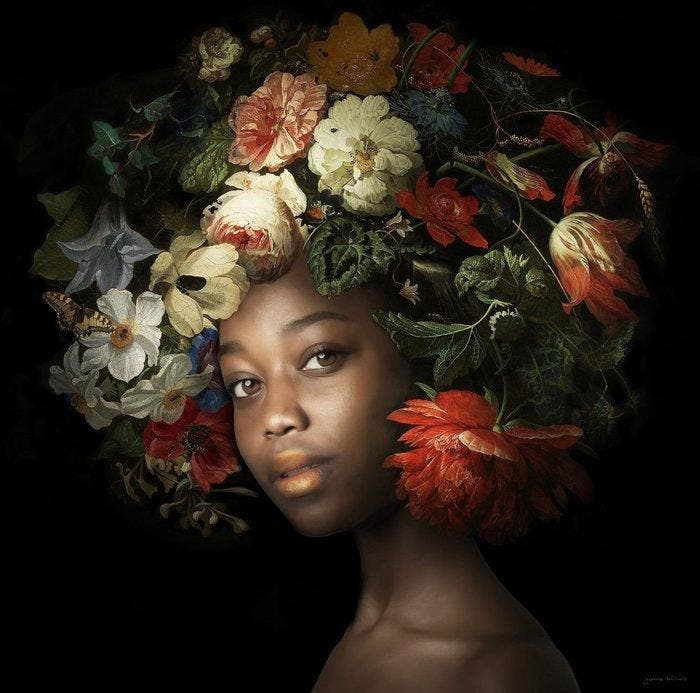 Yvonne Michiels - Fading Flowers Rose., Antiek en Kunst, Kunst | Designobjecten