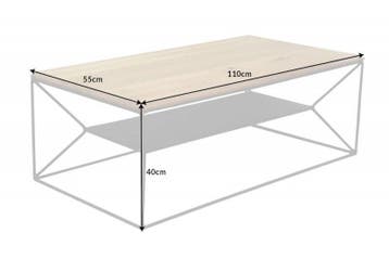 Massief houten salontafel ARCHITECTURE 110cm geolied eiken, Ophalen of Verzenden, Nieuw