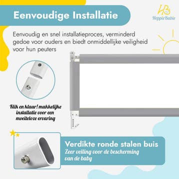 HeppieBabie Bedhekje 150CM Universeel bedhek Extra Lang 150, Ophalen of Verzenden, Zo goed als nieuw