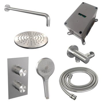 Brauer Brushed Carving Thermostatische Regendoucheset Inbouw, Ophalen of Verzenden, Nieuw