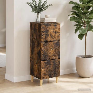 vidaXL Ladenkast Gerookt eiken 33 x 34,5 x 90 cm Bewerkt, Verzenden, Nieuw