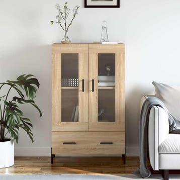 vidaXL buffetkast 69,5x31x115 cm bewerkt hout sonoma, Huis en Inrichting, Kasten | Buffetkasten, Verzenden, 100 tot 150 cm, Nieuw