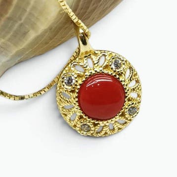 Koraal - Argento 925 - Ketting met hanger - Italiaans