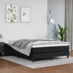 vidaXL Boxspring bed kunstleer zwart 140x200 cm, Huis en Inrichting, Slaapkamer | Bedden, Overige materialen, Verzenden, Zwart