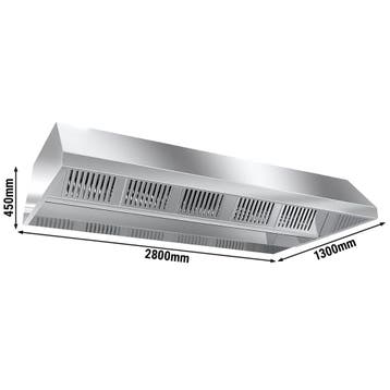 GGM Gastro | Plafond afzuigkap met motor - 2800mm - met |, Witgoed en Apparatuur, Onderbouw afzuigkap, Verzenden, Nieuw, Inbouw