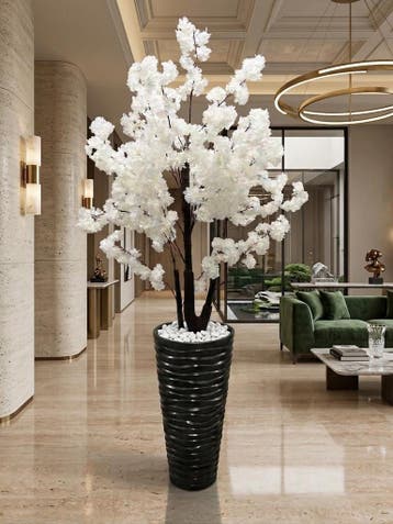 Hotel Chic Bloesemboom in Vaas Zwart /Goud / Wit / Zilver, Nieuw