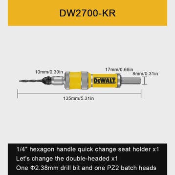 DEWALT DW2700 #6 Drill Drive Set: 2-in-1 Verstelbare Verzonk, Doe-het-zelf en Verbouw, Verzenden, Nieuw