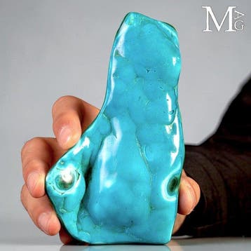 Gepolijste vrije vorm van oceaanblauw chrysocolla met