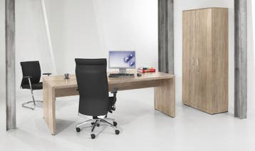 Nieuw Directiebureau Robson Eiken 210x90cm HHV, Huis en Inrichting, Bureaus, Ophalen of Verzenden, Nieuw