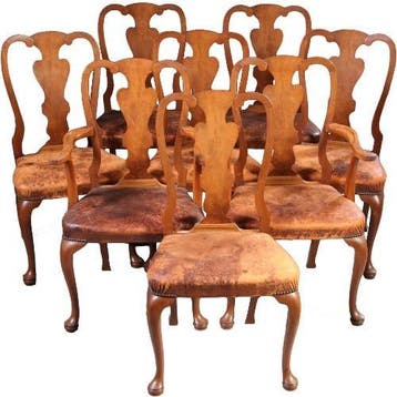 8 eetkamerstoelen prijs incl bekleding naar wens 2 met armle, Ophalen of Verzenden