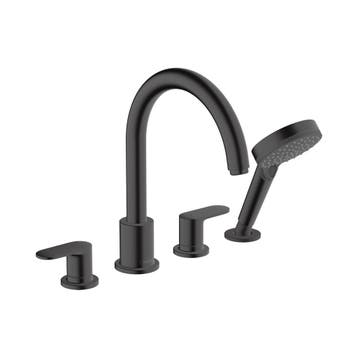 Badrandmengkraan HansGrohe Vernis Blend 4-gats Mat Zwart, Ophalen of Verzenden, Nieuw