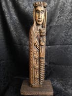Beeld - Maagd met Kind - Neoromaanse stijl - 39 cm - Eik -