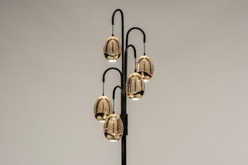 Rietveld Vloerlampen - Zwart, Goud - Glas, Metaal, Verzenden, Nieuw