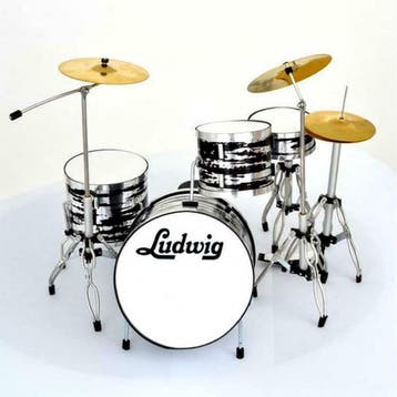 Miniatuur decoratief Ludwig zilver zwart drumstel, Ophalen of Verzenden, Nieuw, Overige typen