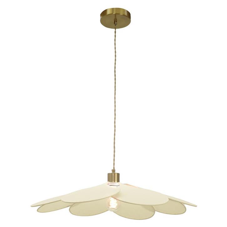 Landelijke hanglamp crème, Nena, Huis en Inrichting, Lampen | Hanglampen, Nieuw, Stof, 75 cm of meer, Ophalen of Verzenden