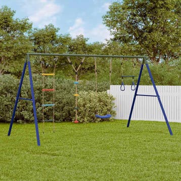 vidaXL Schommelset met schommel, trapeze, ladder en klimtouw, Kinderen en Baby's, Speelgoed | Buiten | Speeltoestellen, Verzenden