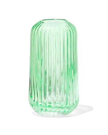 HEMA Vaas voor geurstokjes 5.5x11cm glas ribbel groen, Verzenden, Nieuw