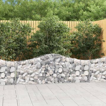 vidaXL Schanskorf gewelfd 200x30x60/80 cm gegalvaniseerd, Tuin en Terras, Verzenden, Minder dan 60 cm, Nieuw, Metaal