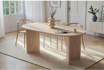 Asir 353NRD1123 Eettafel Travertijn voor 100 AFHALEN, 50 tot 100 cm, 150 tot 200 cm, Nieuw, Ophalen of Verzenden