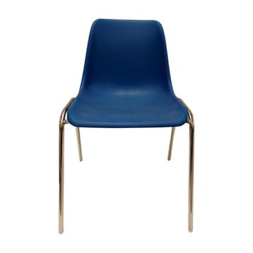 Stapelbare stoel set van 4, blauw/zilver, gebruikt Set, Ophalen of Verzenden, Gebruikt, Overige typen