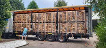 Haardhout droog volle vrachten bulk eiken | beuk | mix |berk, Tuin en Terras, Haardhout, 6 m³ of meer, Eikenhout, Blokken