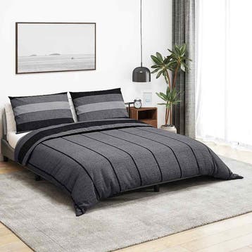 vidaXL Dekbedovertrekset 260x220 cm katoen donkergrijs, Verzenden, Nieuw, Grijs