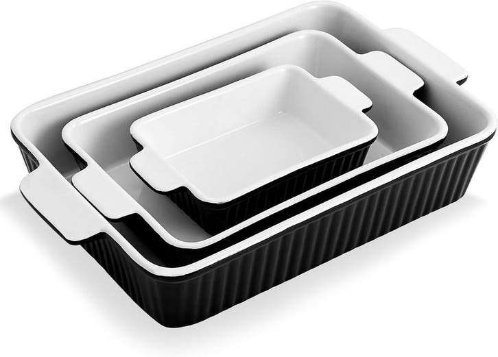 Ovenschalen 3st Rechthoek | Keramiek | Tweedekansje OP=OP, Huis en Inrichting, Keuken | Potten en Pannen, Keramische plaat, Nieuw