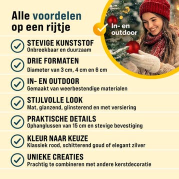 Kerstballen Rood 100-delig (Kerst artikelen, Interieur), Diversen, Verzenden, Nieuw