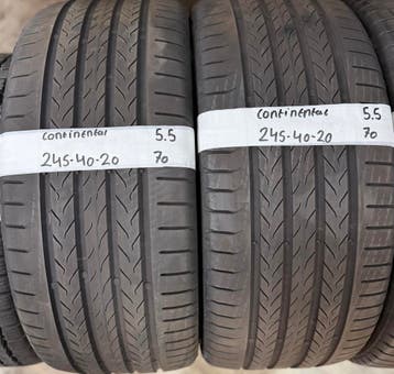 2x 245-40-20 Continental Zomer 2x5.5mm €70 PerBand 245 40 20, Ophalen, Band(en), Personenwagen, 20 inch