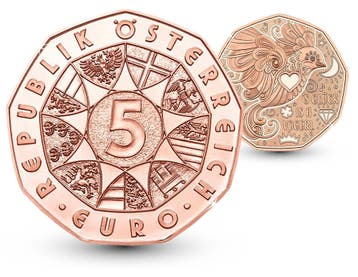 Oostenrijk 5 Euro “Geluk in een vogel”  2022, Verzenden
