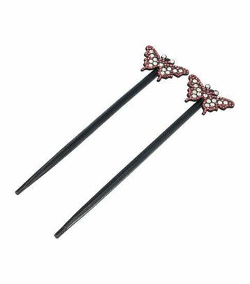 Haarspeld Haarpinnen 18cm - Haarstokjes - Vlinder Glitter -, Nieuw
