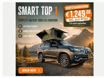 Daktent &amp; Daktenten | Rooftop Cabin | Herfstaanbieding, Caravans en Kamperen, Ophalen of Verzenden, Nieuw, Tot en met 3