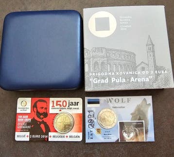Europa. 2 Euro 2014/2025 (3 coins incl. 2 Euro Grad Pula