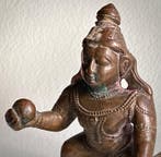 Oud Indiaas bronsbeeld van Krishna Balagopala met ezel -