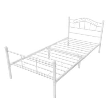 Metalen bedframe twijfelaar incl. bedbodem 120x200 cm wit, Verzenden, Nieuw