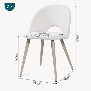 Eetkamerstoelen Karijo set van 2 stof 77x50x55 cm beige [en., Verzenden, Nieuw