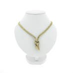 Gouden visgraat schakelcollier (Ketting), Ophalen of Verzenden, Gebruikt, Overige kleuren, Goud