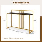 LIVSK Imitatiemarmeren Consoletafel - 120 cm - Gouden Metale, Verzenden