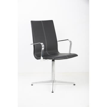 Holmris Gate showroomstoelen zwart leer, Huis en Inrichting, Drie, Zwart, Ophalen of Verzenden, Zo goed als nieuw