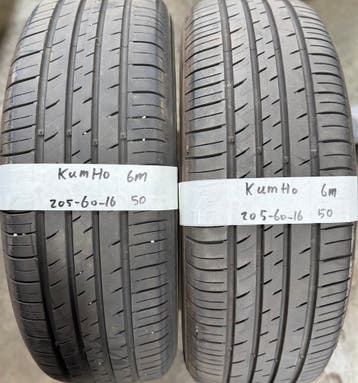2x 205-60-16 Kumho Zomer 2x 6mm €50 Per Band 205 60 16, Ophalen, Gebruikt, 16 inch, 205 mm