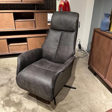 Serio Relaxfauteuil Microleder Bull Antraciet - Pronto Wonen, Nieuw, 75 tot 100 cm, Ophalen of Verzenden, Industrieel