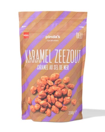 HEMA Gecoate pinda karamel zeezout 200g, Verzenden