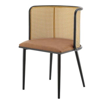 [en.casa] Eetkamerstoel Flen set van 2 bruin en zwart 75x52x, Huis en Inrichting, Verzenden, Nieuw