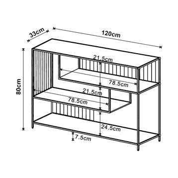Console tafel Oxelösund 120x33x80 cm zwart [en.casa], Huis en Inrichting, Verzenden, Nieuw