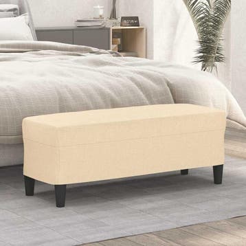 vidaXL Bankje 100x35x41 cm stof crèmekleurig, Verzenden, Nieuw, Stof