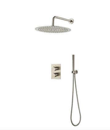 AKTIE: WEBO Inbouw regendouche RVS geborsteld regendoucheset, Ophalen of Verzenden, Nieuw, Rvs, Douche