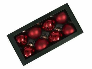 Kerstballen Glas Rood Combi mat glans 8 cm Set van 8, Ophalen of Verzenden, Nieuw
